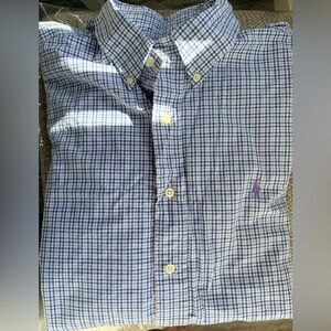 Ralph Lauren Button Down Shirt XL Blue Lavender Gingham